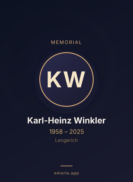 Memorial portrait of Karl-Heinz Winkler
