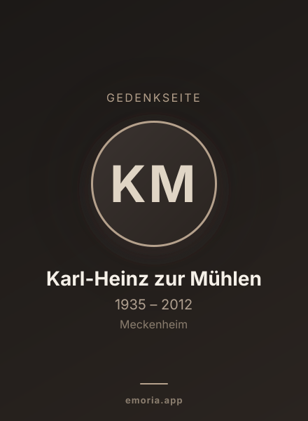 Gedenkportrait von Karl-Heinz zur Mühlen