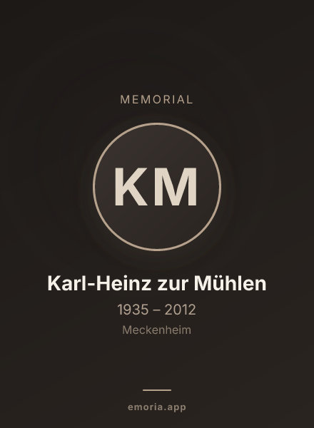 Memorial portrait of Karl-Heinz zur Mühlen