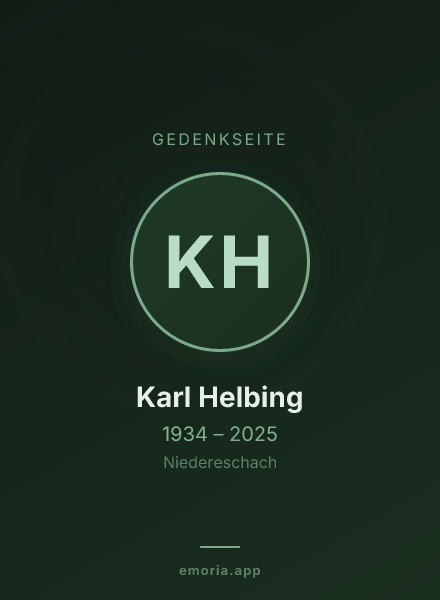 Gedenkportrait von Karl Helbing