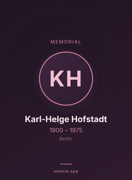 Memorial portrait of Karl-Helge Hofstadt