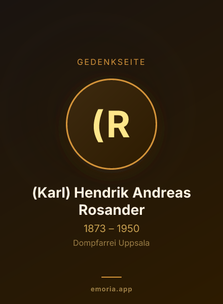 Gedenkportrait von (Karl) Hendrik Andreas Rosander