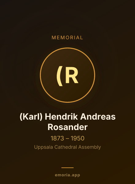 Memorial portrait of (Karl) Hendrik Andreas Rosander