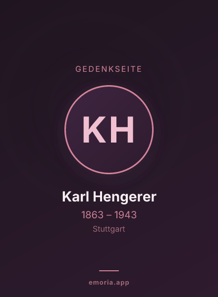 Gedenkportrait von Karl Hengerer
