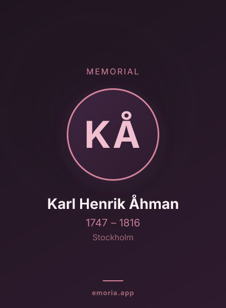 Memorial portrait of Karl Henrik Åhman