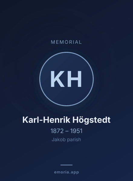 Memorial portrait of Karl-Henrik Högstedt