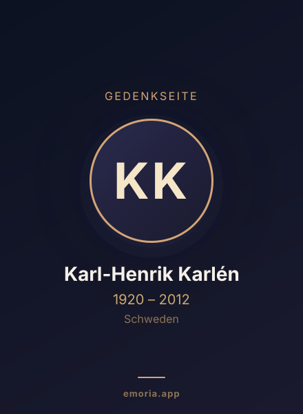 Gedenkportrait von Karl-Henrik Karlén