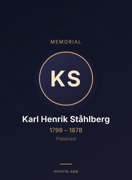 Memorial portrait of Karl Henrik Ståhlberg