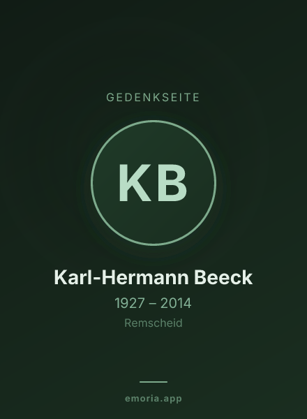 Gedenkportrait von Karl-Hermann Beeck