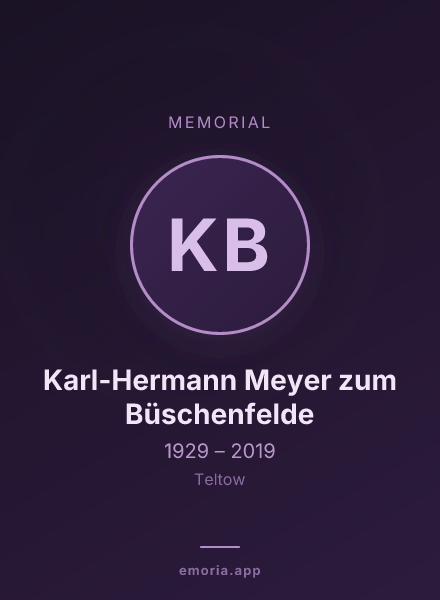 Memorial portrait of Karl-Hermann Meyer zum Büschenfelde