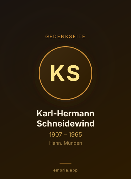 Gedenkportrait von Karl-Hermann Schneidewind