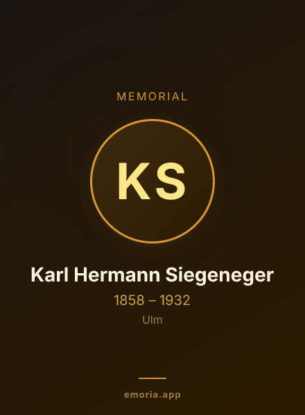 Memorial portrait of Karl Hermann Siegeneger