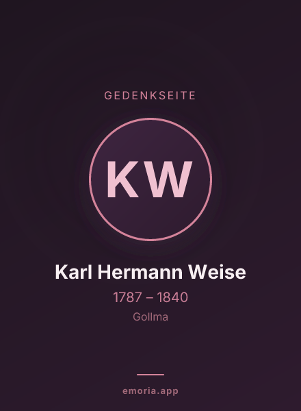 Gedenkportrait von Karl Hermann Weise