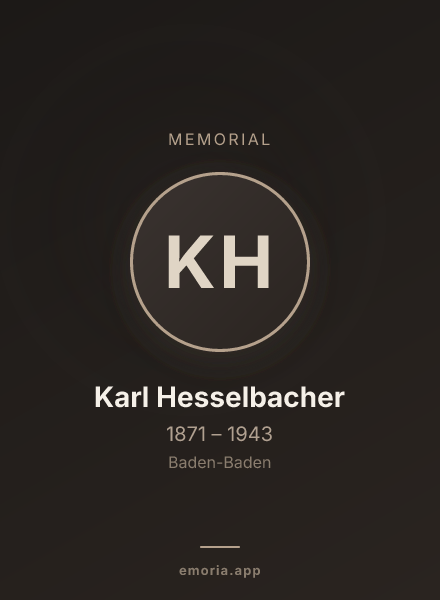 Memorial portrait of Karl Hesselbacher