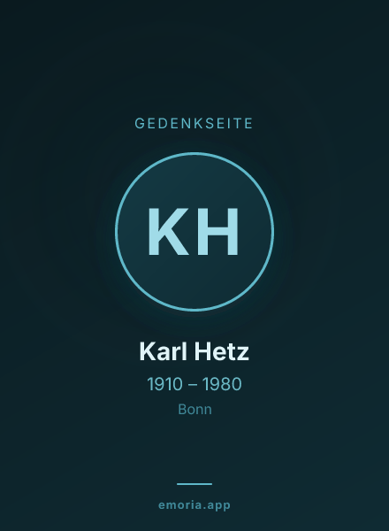 Gedenkportrait von Karl Hetz
