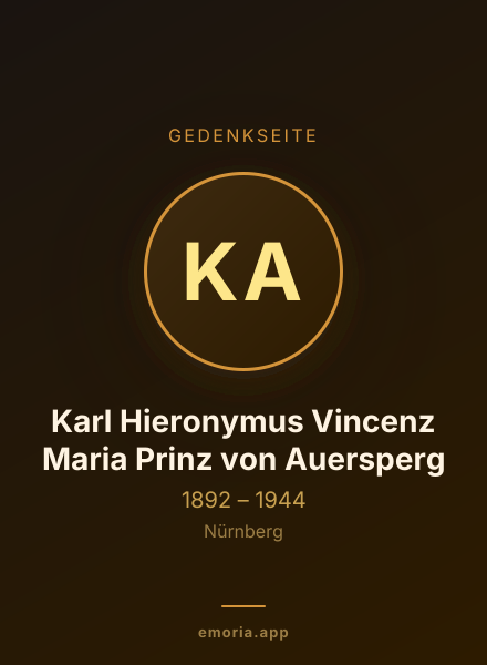 Gedenkportrait von Karl Hieronymus Vincenz Maria Prinz von Auersperg