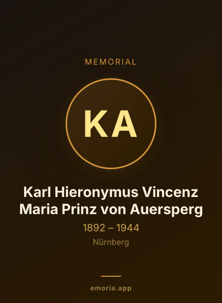 Memorial portrait of Karl Hieronymus Vincenz Maria Prinz von Auersperg