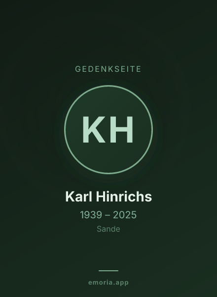 Gedenkportrait von Karl Hinrichs