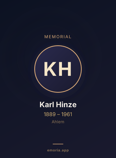 Memorial portrait of Karl Hinze
