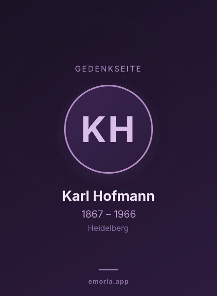 Gedenkportrait von Karl Hofmann