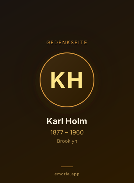Gedenkportrait von Karl Holm