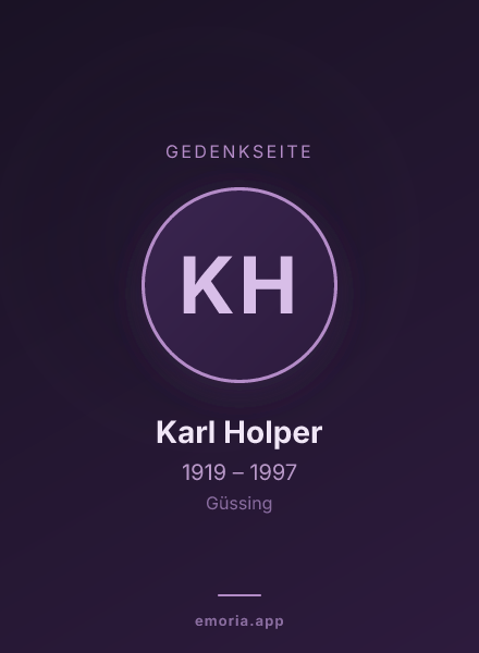 Gedenkportrait von Karl Holper