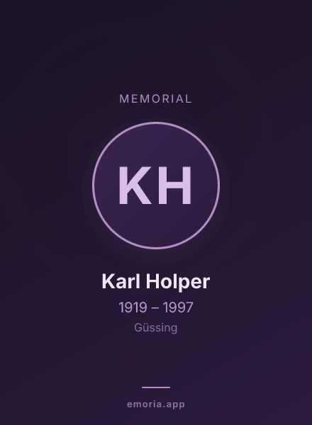 Memorial portrait of Karl Holper