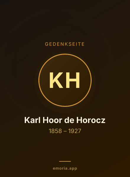 Gedenkportrait von Karl Hoor de Horocz