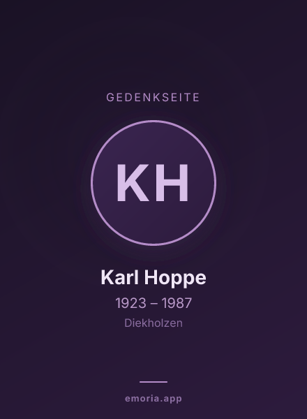 Gedenkportrait von Karl Hoppe