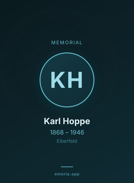 Memorial portrait of Karl Hoppe