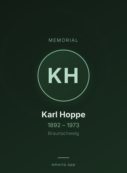Memorial portrait of Karl Hoppe