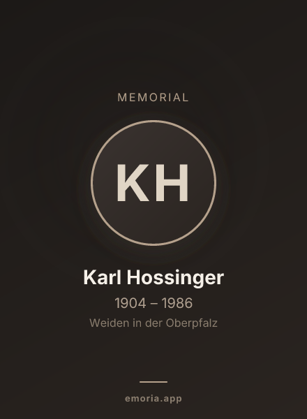 Memorial portrait of Karl Hossinger