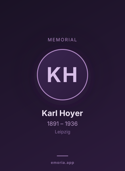 Memorial portrait of Karl Hoyer