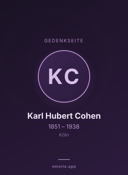 Gedenkportrait von Karl Hubert Cohen