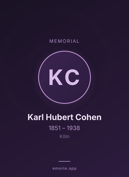 Memorial portrait of Karl Hubert Cohen