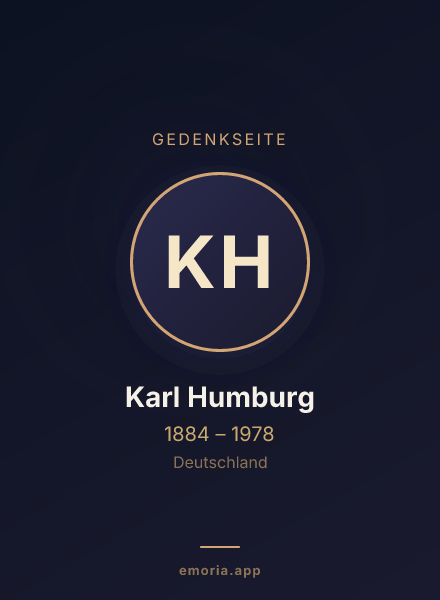 Gedenkportrait von Karl Humburg