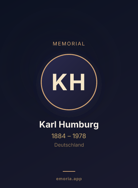 Memorial portrait of Karl Humburg