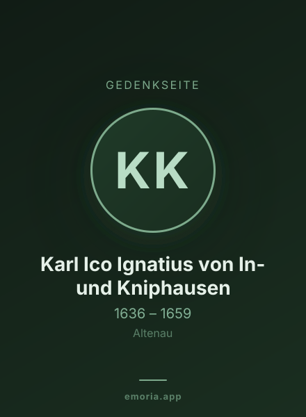 Gedenkportrait von Karl Ico Ignatius von In- und Kniphausen