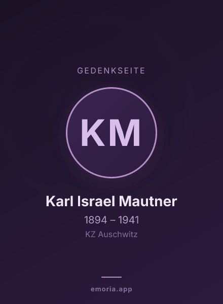 Gedenkportrait von Karl Israel Mautner