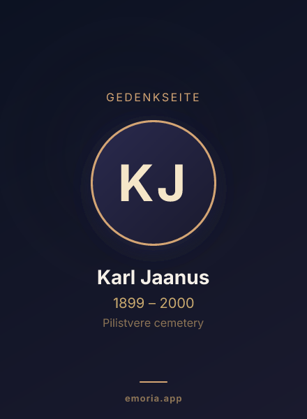 Gedenkportrait von Karl Jaanus