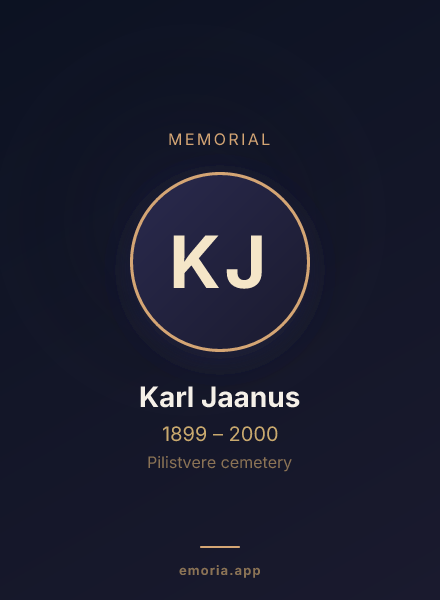 Memorial portrait of Karl Jaanus