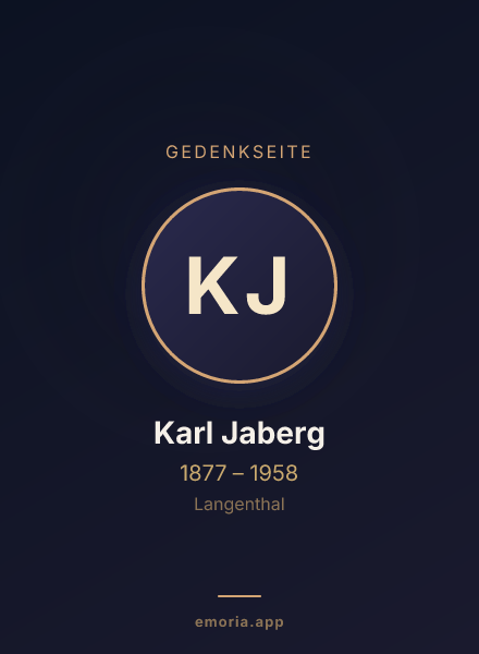 Gedenkportrait von Karl Jaberg