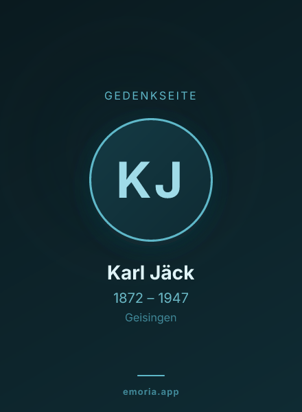 Gedenkportrait von Karl Jäck