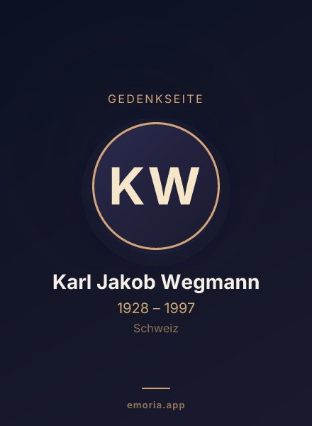 Gedenkportrait von Karl Jakob Wegmann