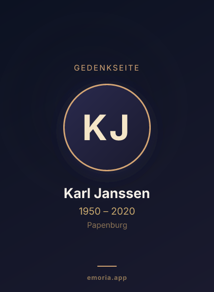 Gedenkportrait von Karl Janssen