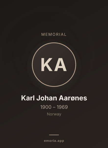 Memorial portrait of Karl Johan Aarønes