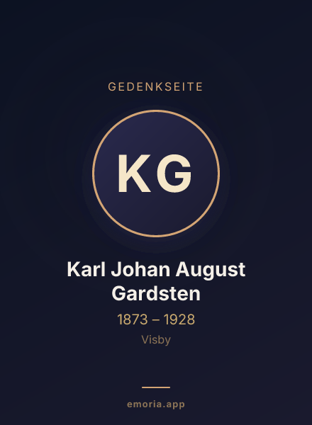 Gedenkportrait von Karl Johan August Gardsten