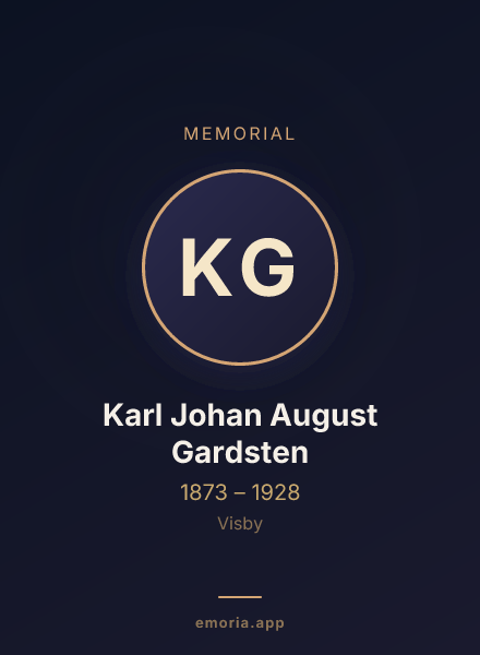 Memorial portrait of Karl Johan August Gardsten