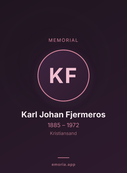 Memorial portrait of Karl Johan Fjermeros