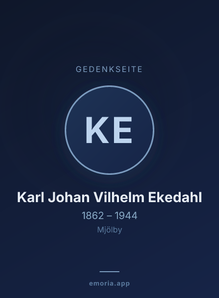 Gedenkportrait von Karl Johan Vilhelm Ekedahl